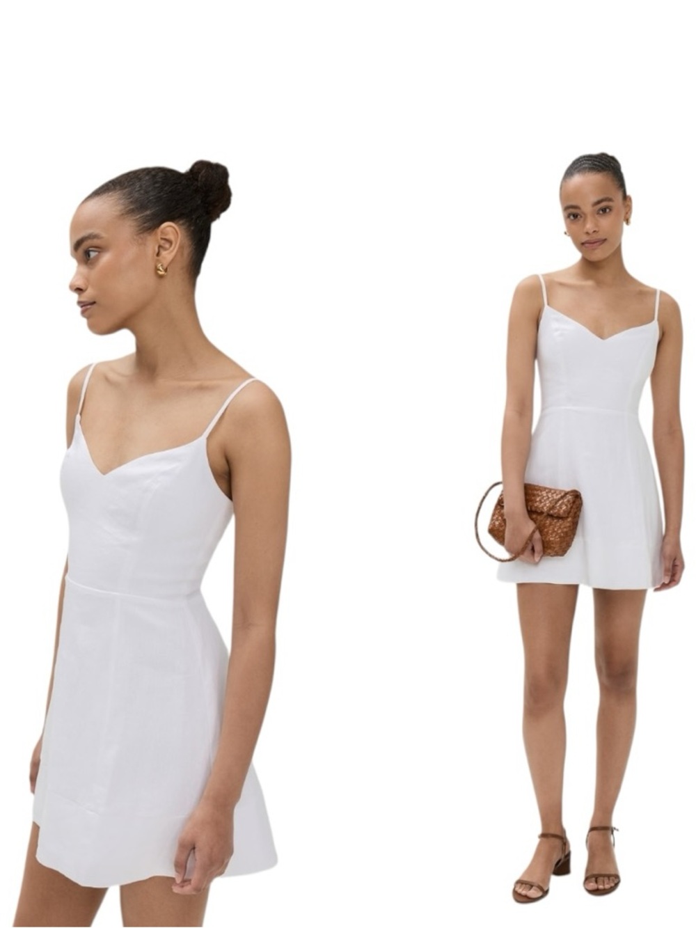 Reformation White Mini Dress with Spaghetti Straps